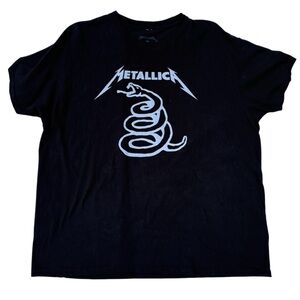 Mens Black Metallica Short Sleeve T-Shirt Snake Emblem from The Black Album 2XL